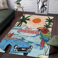 Summer Holiday It's 5 o'clock Somewhere Vintage Hawaii Area Rug