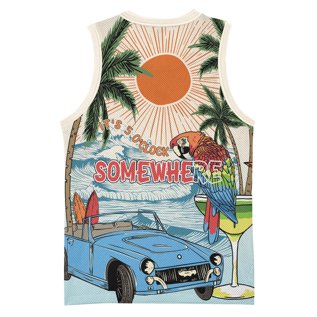 Summer Holiday It's 5 o'clock Somewhere Vintage Hawaii Basketball Jersey