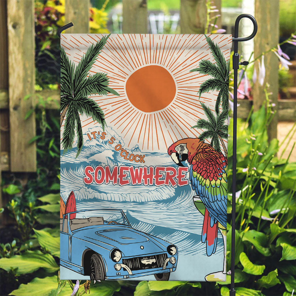 Summer Holiday It's 5 o'clock Somewhere Vintage Hawaii Garden Flag