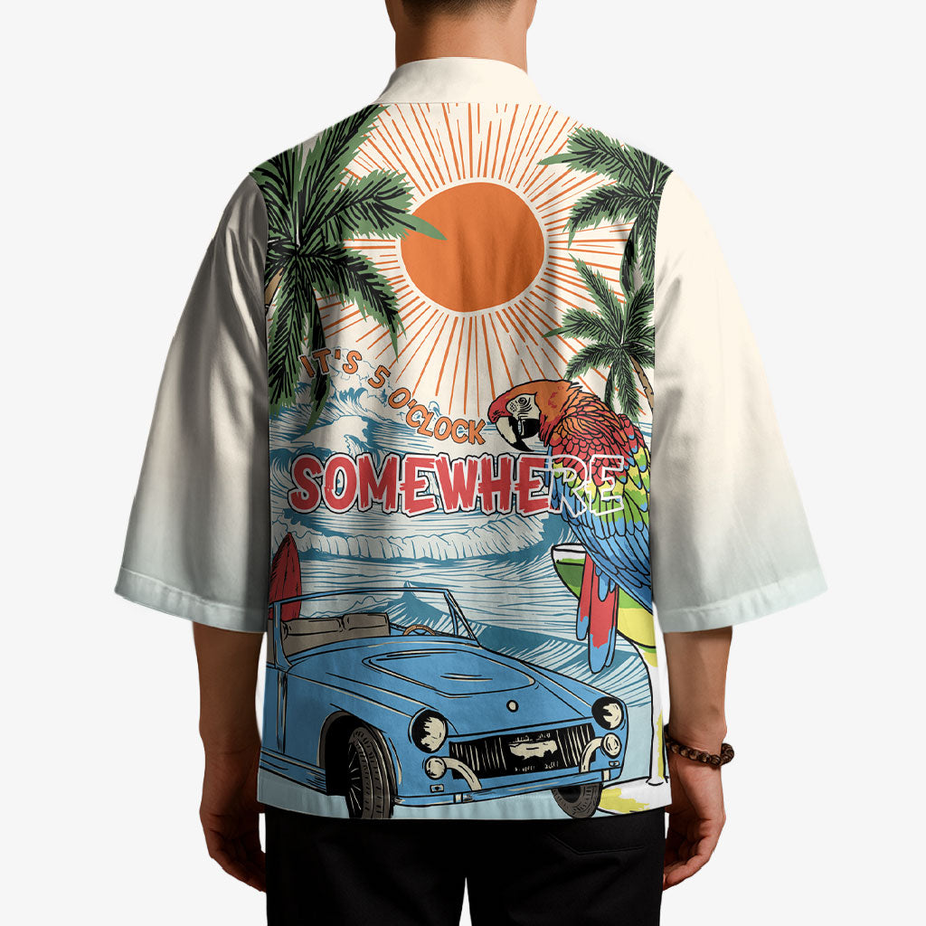 Summer Holiday It's 5 o'clock Somewhere Vintage Hawaii Kimono