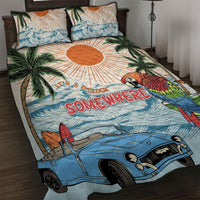 Summer Holiday It's 5 o'clock Somewhere Vintage Hawaii Quilt Bed Set