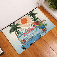 Summer Holiday It's 5 o'clock Somewhere Vintage Hawaii Rubber Doormat