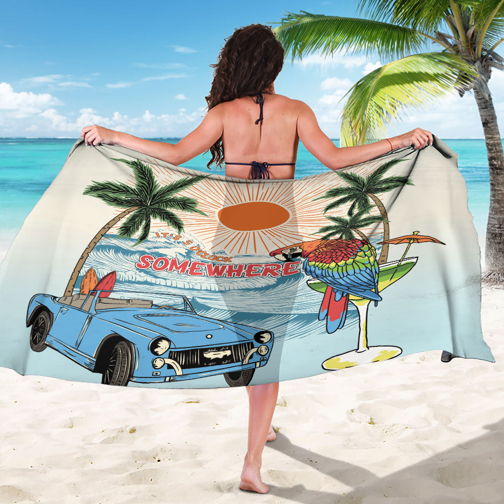 Summer Holiday It's 5 o'clock Somewhere Vintage Hawaii Sarong