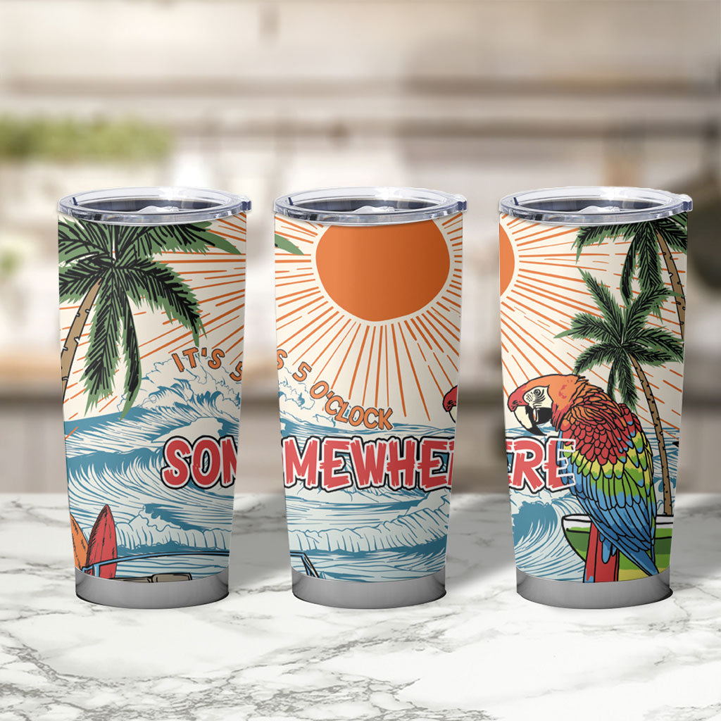 Summer Holiday It's 5 o'clock Somewhere Vintage Hawaii Tumbler Cup