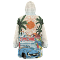 Summer Holiday It's 5 o'clock Somewhere Vintage Hawaii Wearable Blanket Hoodie