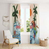 Summer Holiday It's 5 o'clock Somewhere Vintage Hawaii Window Curtain