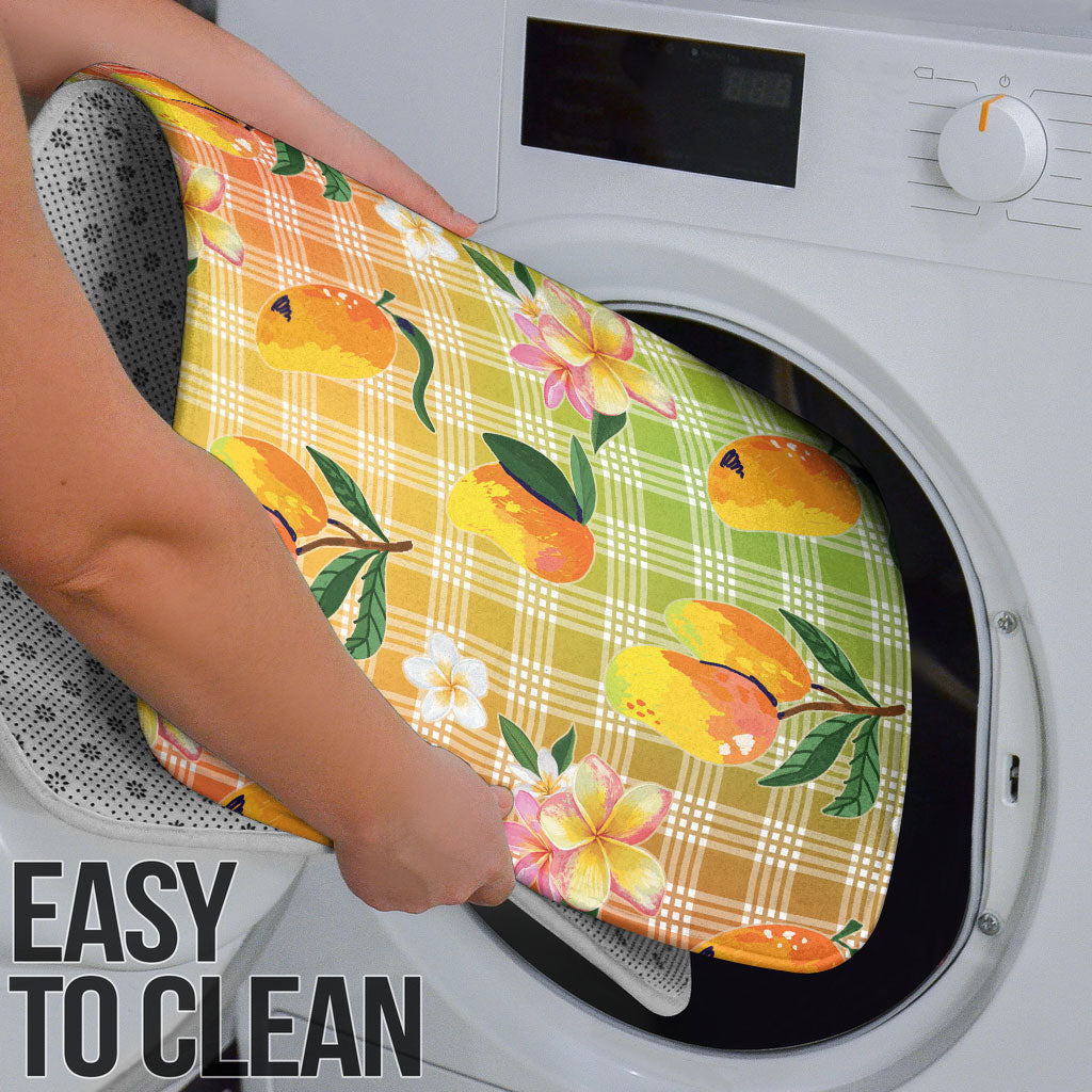 Aloha Hawaii Palaka Print Mango Plumeria Bathroom Set Tropical Vibes