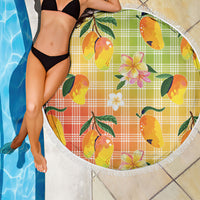 Aloha Hawaii Palaka Print Mango Plumeria Beach Blanket Tropical Vibes