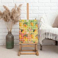 Aloha Hawaii Palaka Print Mango Plumeria Canvas Wall Art Tropical Vibes