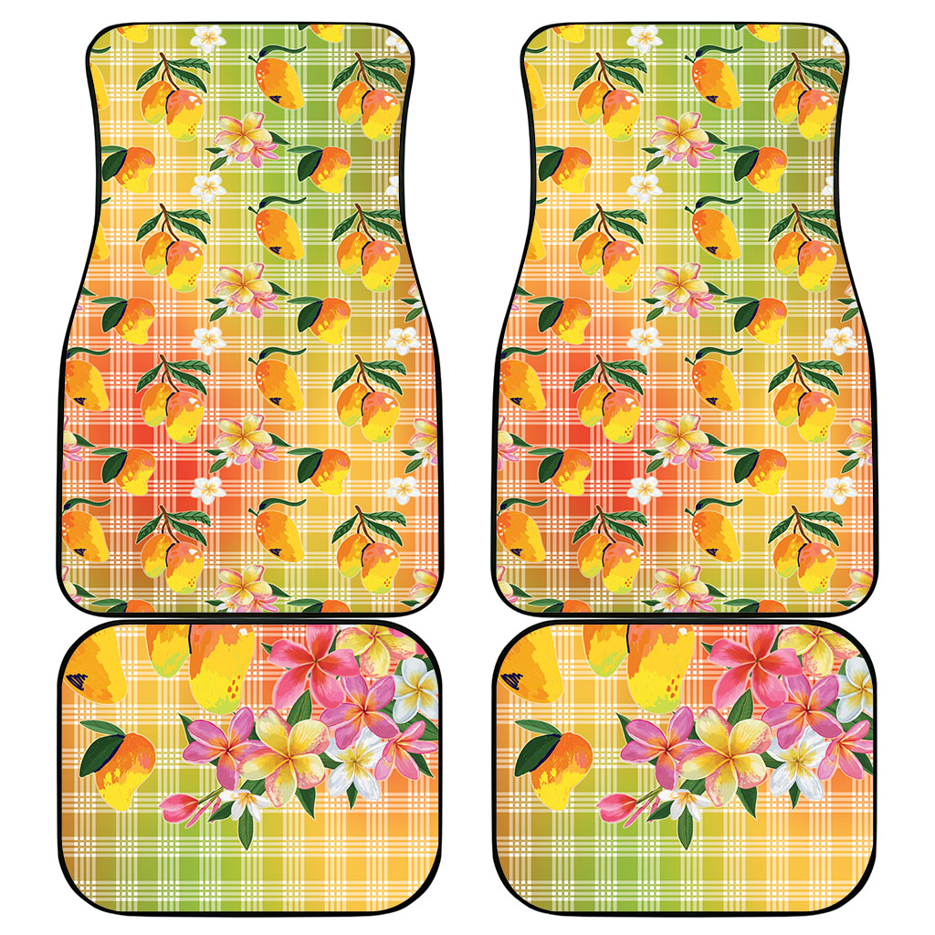 Aloha Hawaii Palaka Print Mango Plumeria Car Mats Tropical Vibes