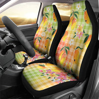 Aloha Hawaii Palaka Print Mango Plumeria Car Seat Cover Tropical Vibes