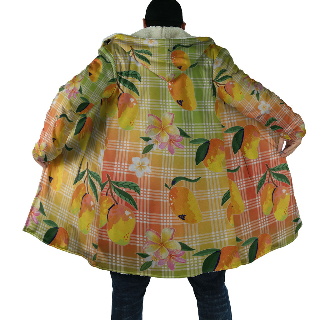 Aloha Hawaii Palaka Print Mango Plumeria Cloak Tropical Vibes