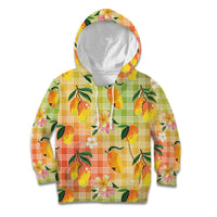Aloha Hawaii Palaka Print Mango Plumeria Kid Hoodie Tropical Vibes
