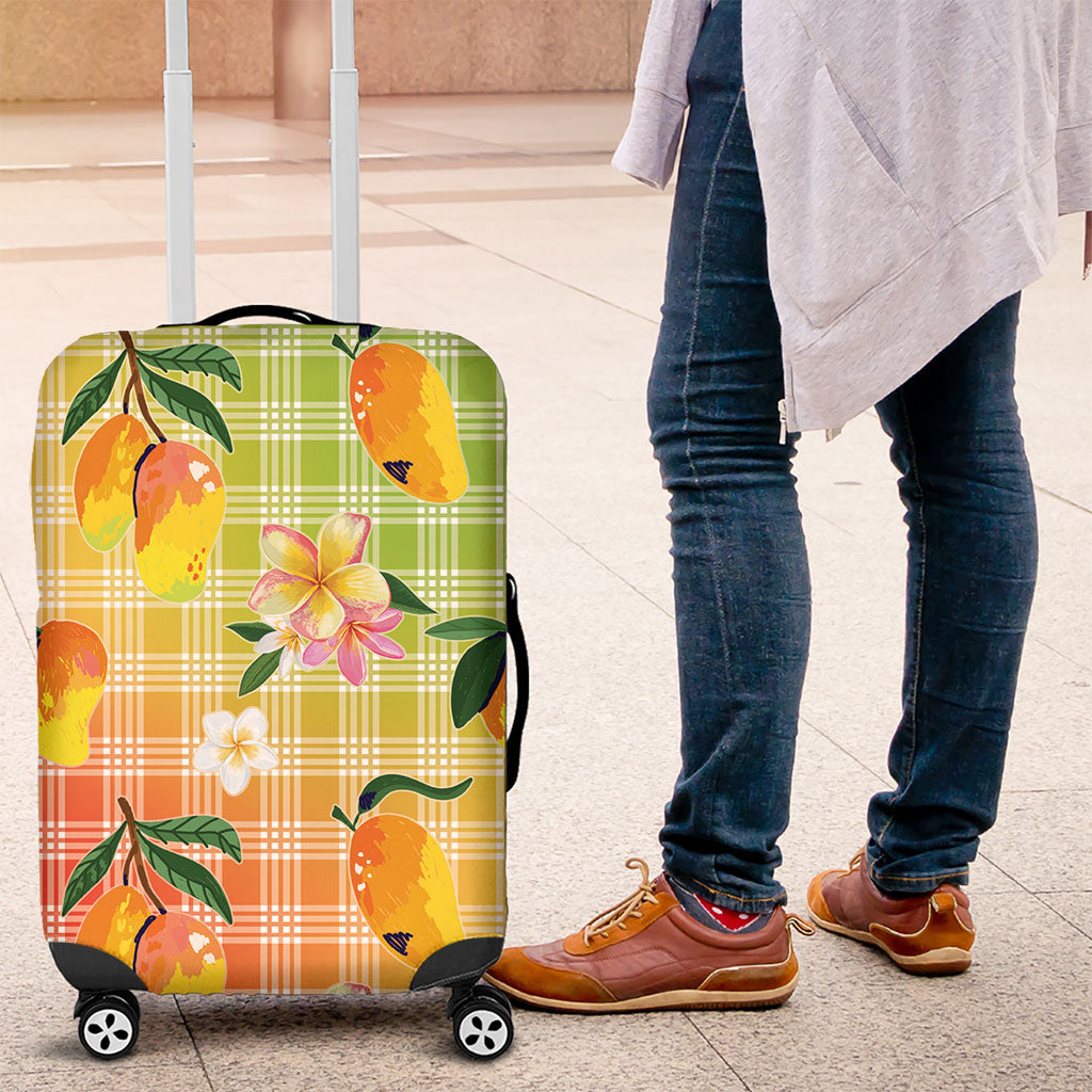 Aloha Hawaii Palaka Print Mango Plumeria Luggage Cover Tropical Vibes