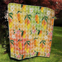 Aloha Hawaii Palaka Print Mango Plumeria Quilt Tropical Vibes