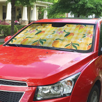 Aloha Hawaii Palaka Print Mango Plumeria Auto Sun Shade Fresh Lemon