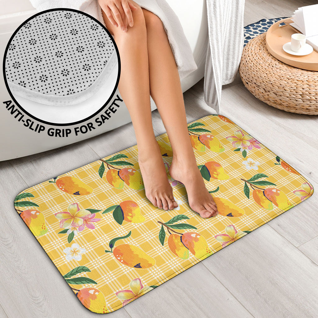 Aloha Hawaii Palaka Print Mango Plumeria Bathroom Set Fresh Lemon