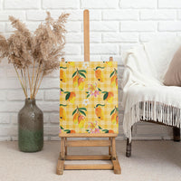 Aloha Hawaii Palaka Print Mango Plumeria Canvas Wall Art Fresh Lemon