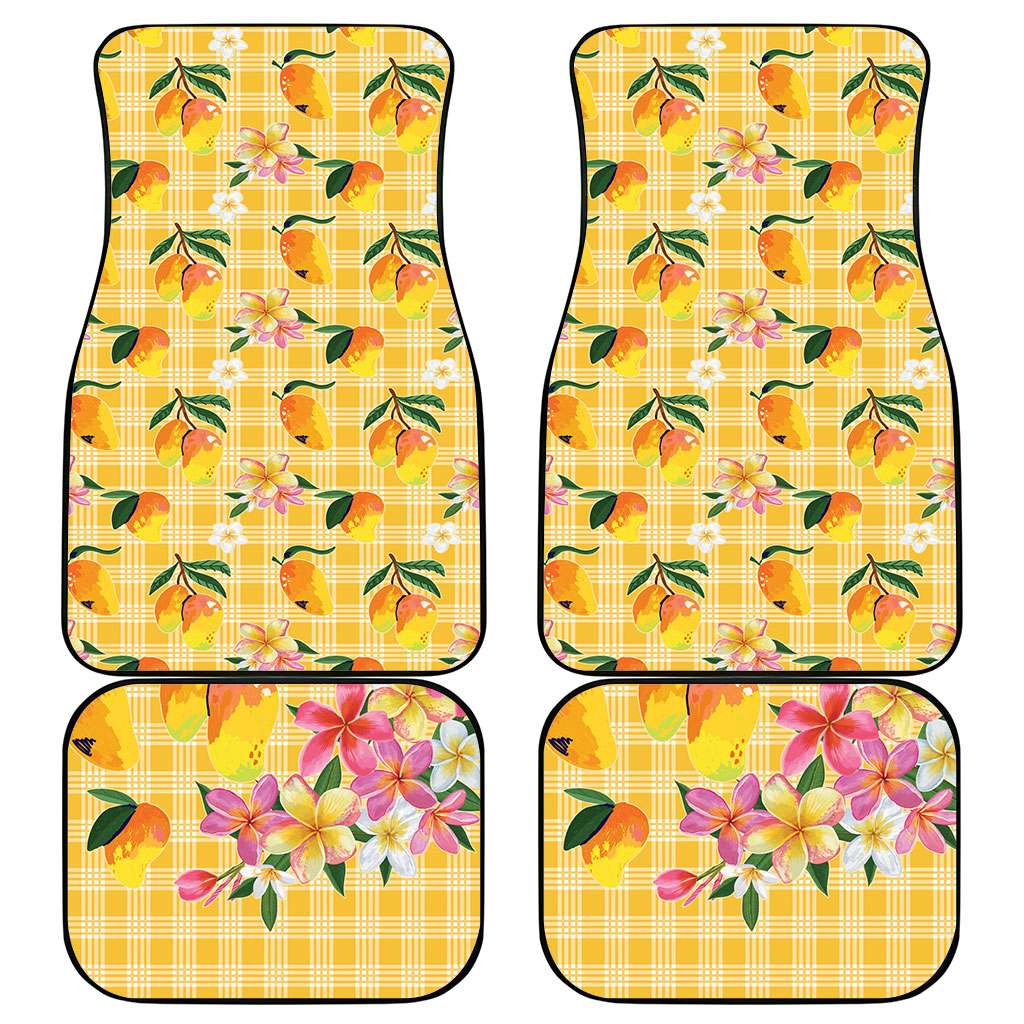Aloha Hawaii Palaka Print Mango Plumeria Car Mats Fresh Lemon