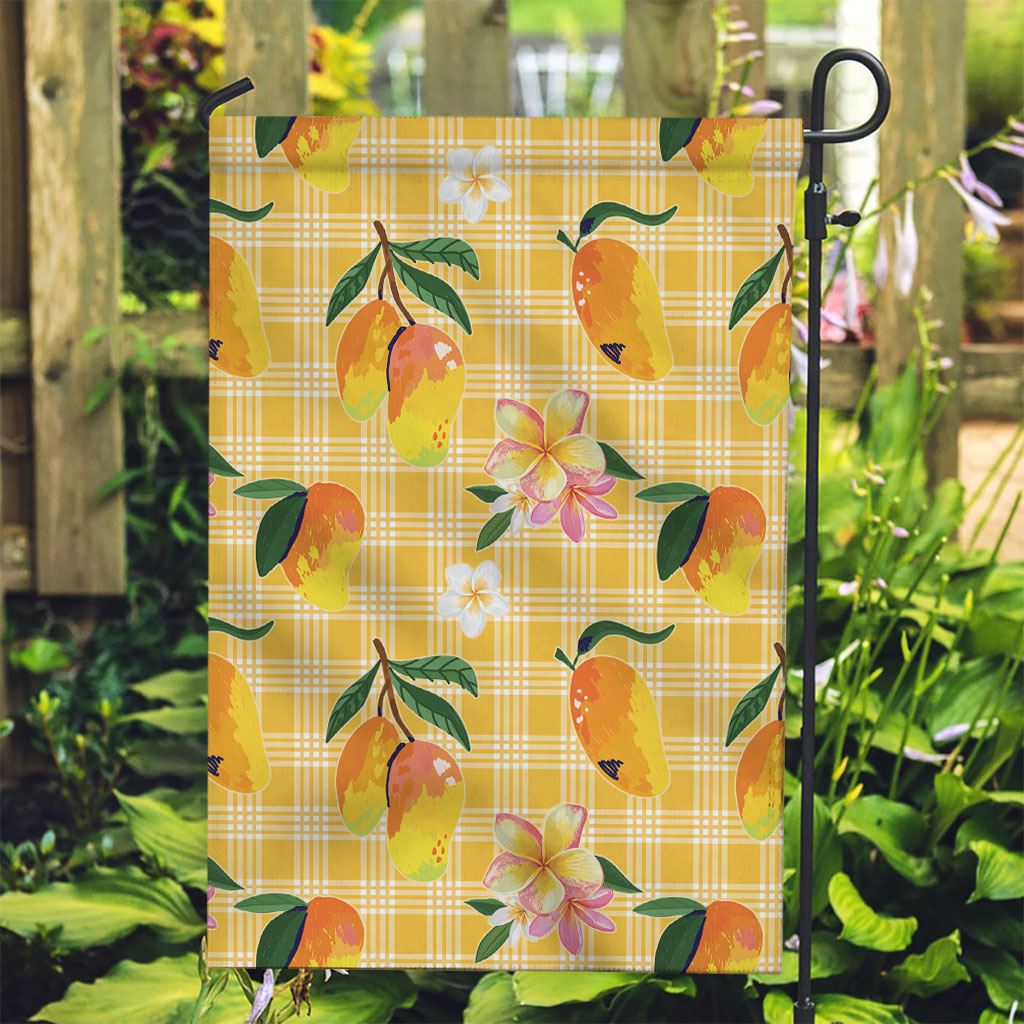 Aloha Hawaii Palaka Print Mango Plumeria Garden Flag Fresh Lemon