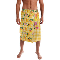 Aloha Hawaii Palaka Print Mango Plumeria Lavalava Fresh Lemon