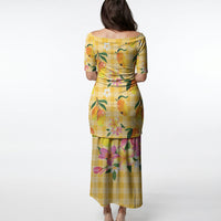 Aloha Hawaii Palaka Print Mango Plumeria Puletasi Fresh Lemon