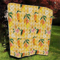 Aloha Hawaii Palaka Print Mango Plumeria Quilt Fresh Lemon