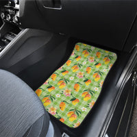 Aloha Hawaii Palaka Print Mango Plumeria Car Mats Cool Mint