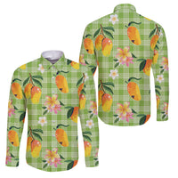 Aloha Hawaii Palaka Print Mango Plumeria Family Matching Summer Maxi Dress and Hawaiian Shirt Cool Mint