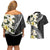 Aloha Hawaii Festive Couples Matching Off Shoulder Short Dress and Hawaiian Shirt Frangipani Lace Classic