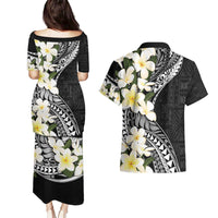 Aloha Hawaii Festive Couples Matching Puletasi and Hawaiian Shirt Frangipani Lace Classic LT7 - Polynesian Pride
