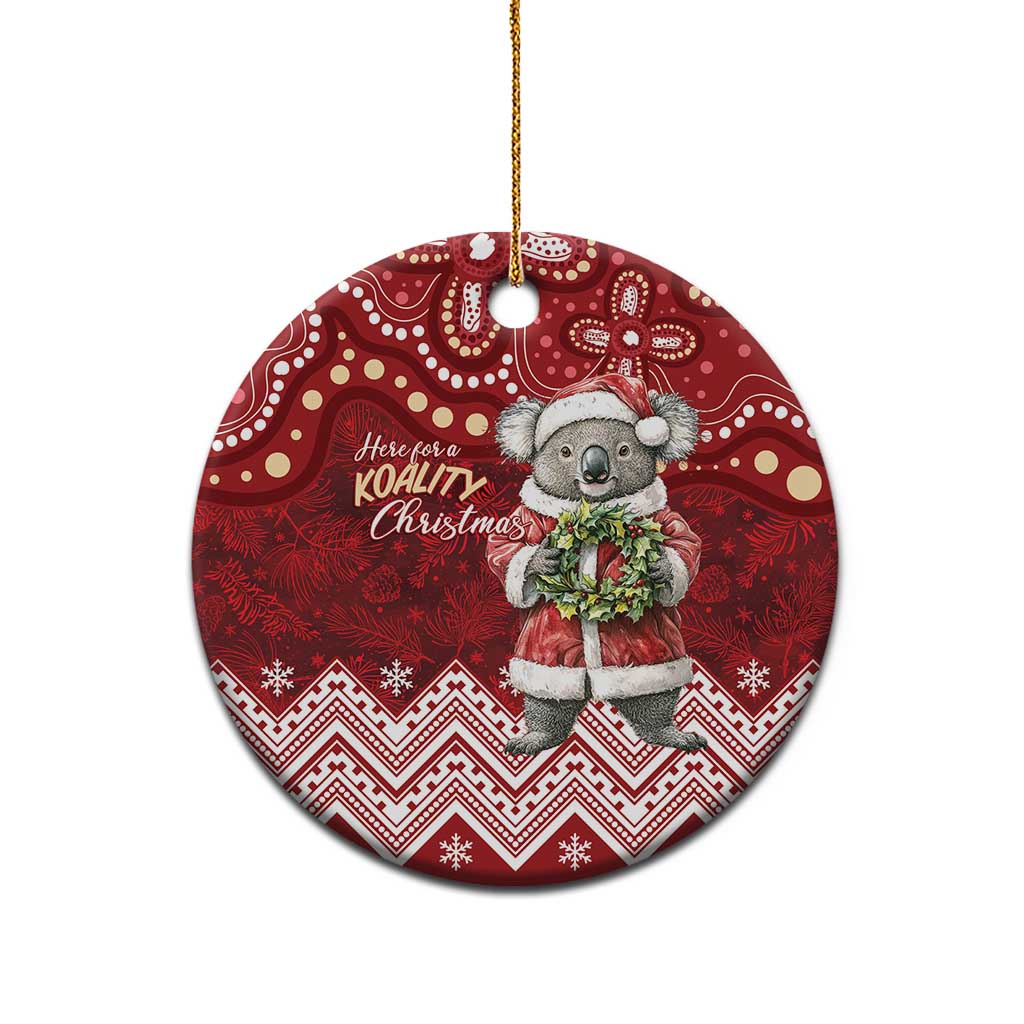 Here For A Koality Xmas Australia Abogirinal Ceramic Ornament Santa Koala - Polynesian Pride