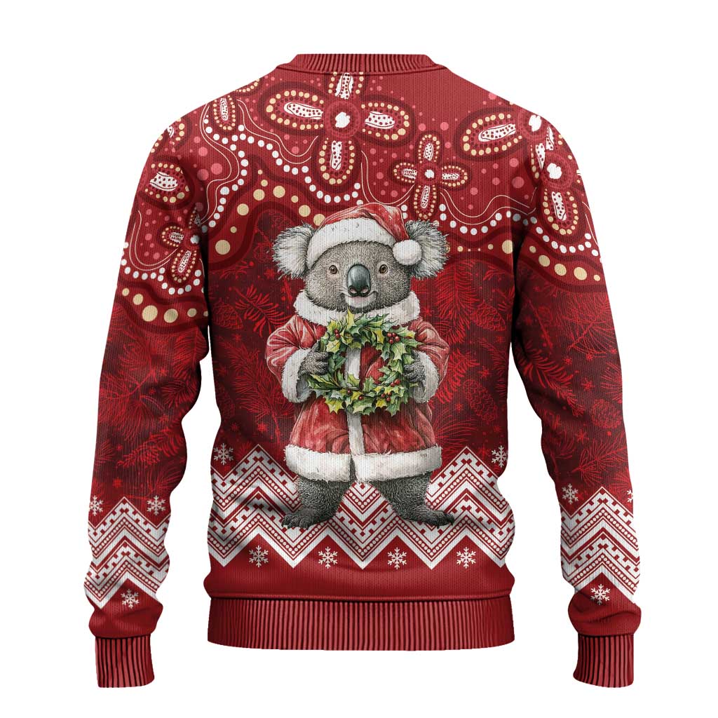 Here For A Koality Xmas Australia Abogirinal Ugly Christmas Sweater Santa Koala - Polynesian Pride