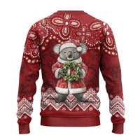 Here For A Koality Xmas Australia Abogirinal Ugly Christmas Sweater Santa Koala - Polynesian Pride