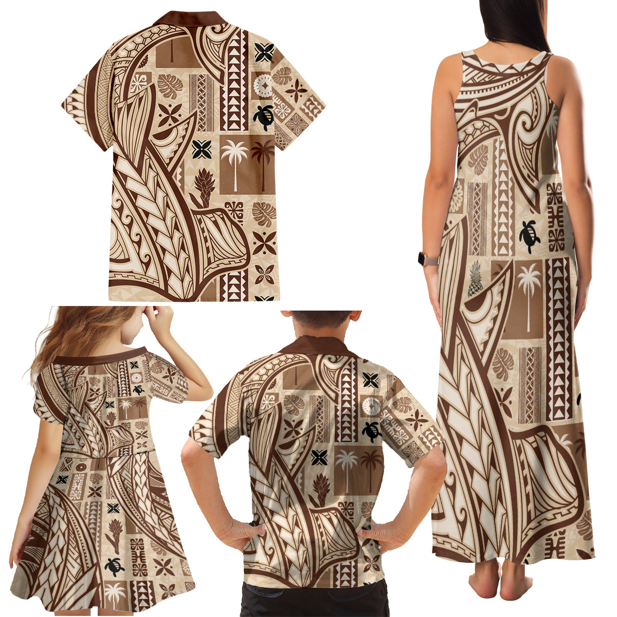 samoa-tapa-family-matching-tank-maxi-dress-and-hawaiian-shirt-siapo-mix-tatau-patterns