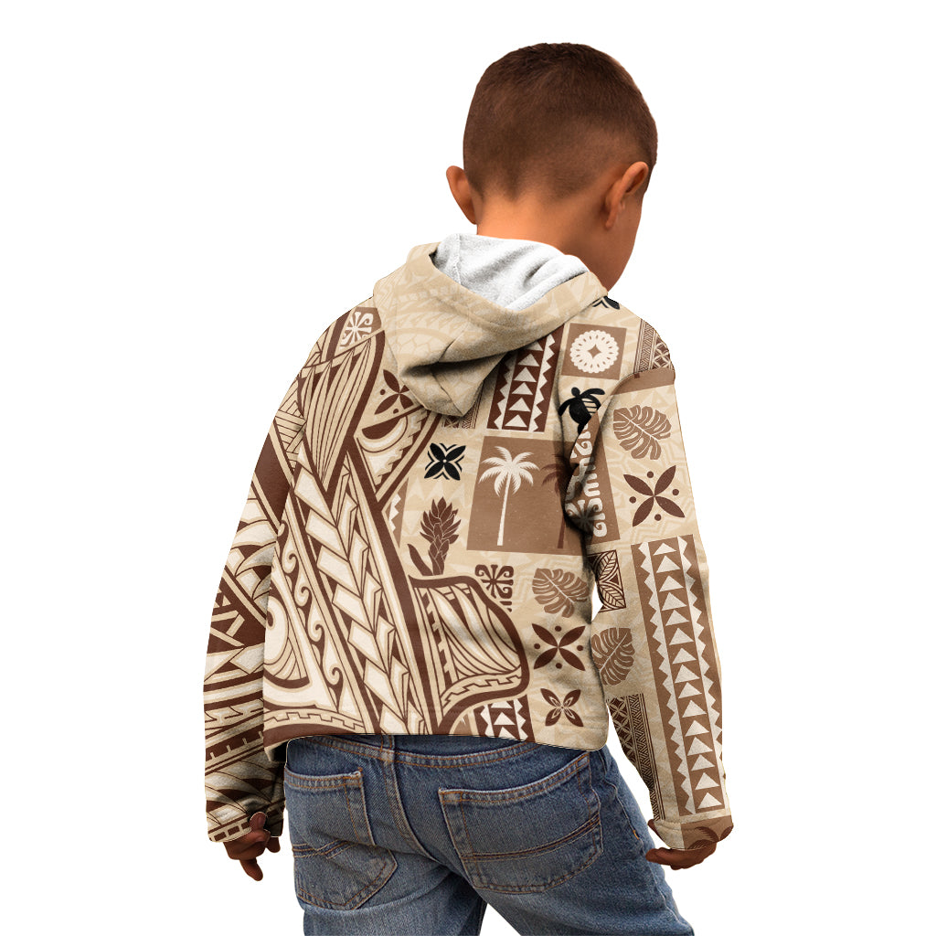 Samoa Tapa Kid Hoodie Siapo Mix Tatau Patterns LT7 - Polynesian Pride