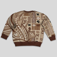 Samoa Tapa Kid Ugly Christmas Sweater Siapo Mix Tatau Patterns LT7 - Polynesian Pride