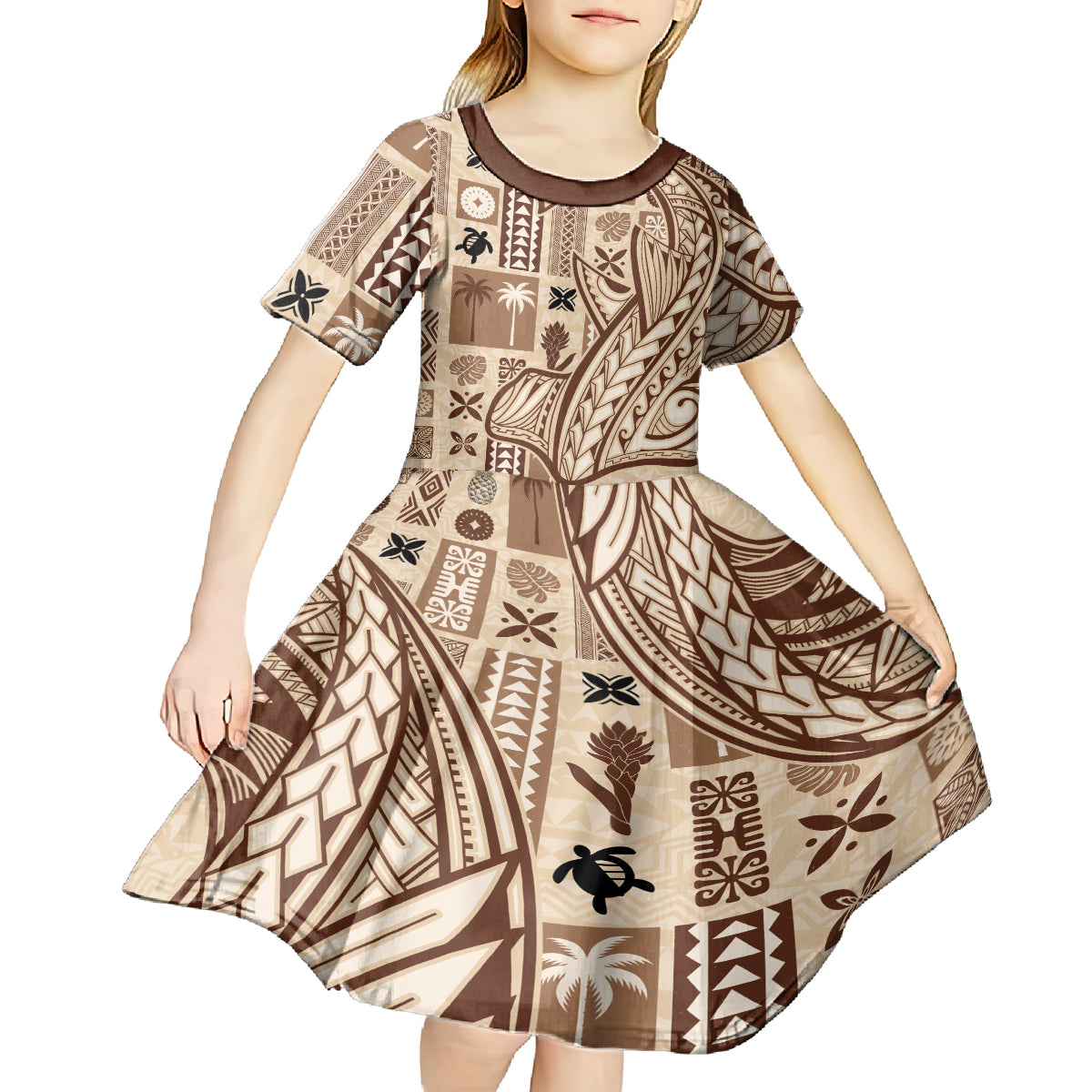 samoa-tapa-kid-short-sleeve-dress-siapo-mix-tatau-patterns