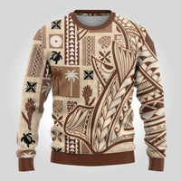 Samoa Tapa Ugly Christmas Sweater Siapo Mix Tatau Patterns LT7 - Polynesian Pride