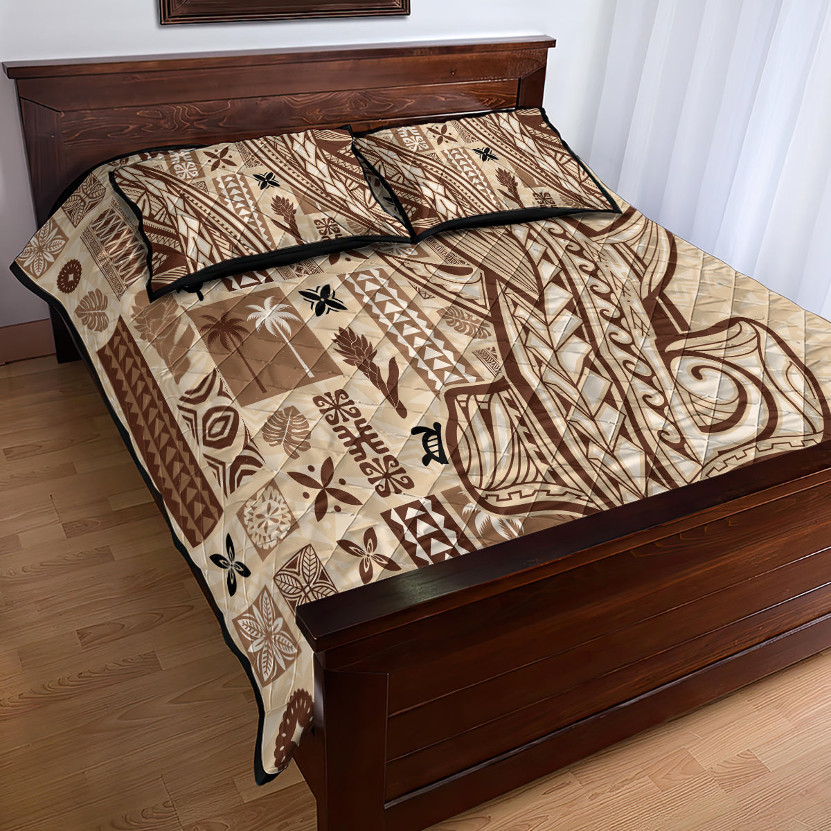 Samoa Tapa Quilt Bed Set Siapo Mix Tatau Patterns LT7 - Polynesian Pride