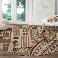 Samoa Tapa Round Carpet Siapo Mix Tatau Patterns LT7 - Polynesian Pride