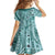 Samoa Tapa Family Matching Tank Maxi Dress and Hawaiian Shirt Siapo Mix Tatau Patterns - Teal LT7 - Polynesian Pride