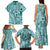 Samoa Tapa Family Matching Tank Maxi Dress and Hawaiian Shirt Siapo Mix Tatau Patterns - Teal LT7 - Polynesian Pride
