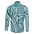 Samoa Tapa Family Matching Tank Maxi Dress and Hawaiian Shirt Siapo Mix Tatau Patterns - Teal LT7 - Polynesian Pride