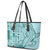 Samoa Tapa Leather Tote Bag Siapo Mix Tatau Patterns - Teal LT7 - Polynesian Pride