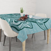 Samoa Tapa Tablecloth Siapo Mix Tatau Patterns - Teal LT7 - Polynesian Pride