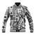 Samoa Tapa Baseball Jacket Siapo Mix Tatau Patterns - White LT7 Unisex White - Polynesian Pride