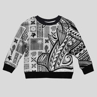 Samoa Tapa Kid Ugly Christmas Sweater Siapo Mix Tatau Patterns - White LT7 Kid White - Polynesian Pride