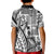 Samoa Tapa Kid Polo Shirt Siapo Mix Tatau Patterns - White LT7 - Polynesian Pride