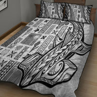 Samoa Tapa Quilt Bed Set Siapo Mix Tatau Patterns - White LT7 - Polynesian Pride